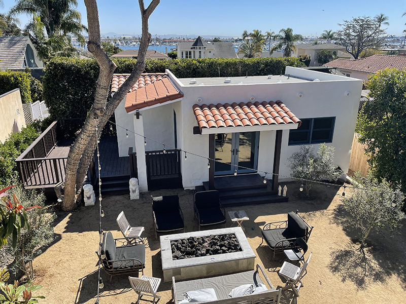Photo of completed beautiful backyard Spanish style ADU
